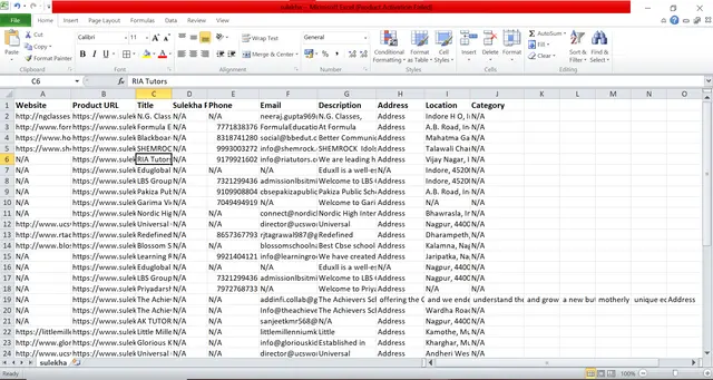 Sulekha Scraper Result